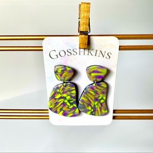 Dori Dangle Neon Polymer Clay and Resin Earrings